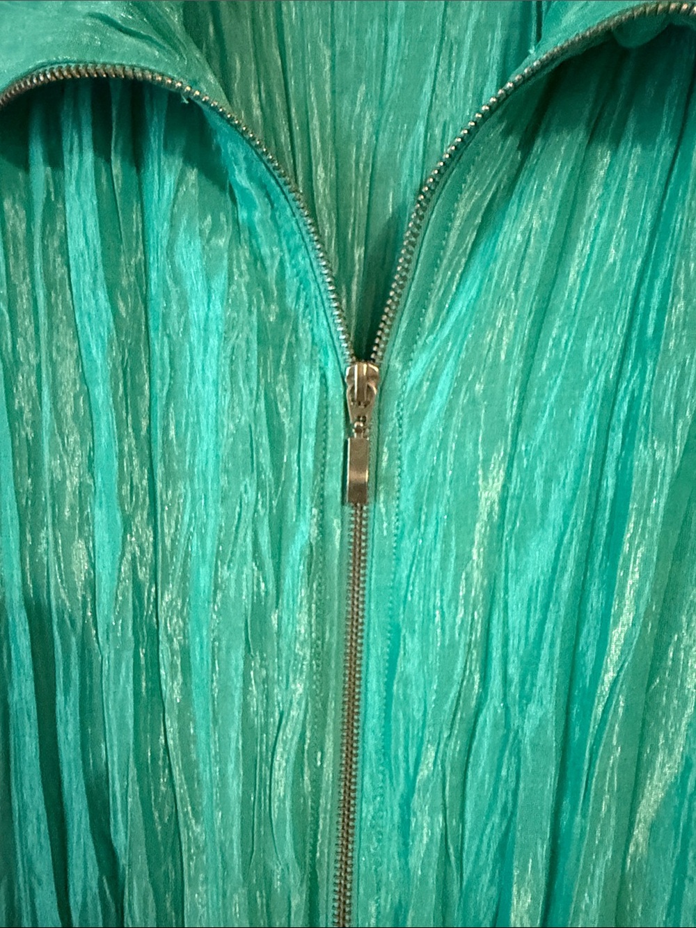 Ruby Rd. Teal Crinkle Zip-Front Jacket - Picture 3 of 7
